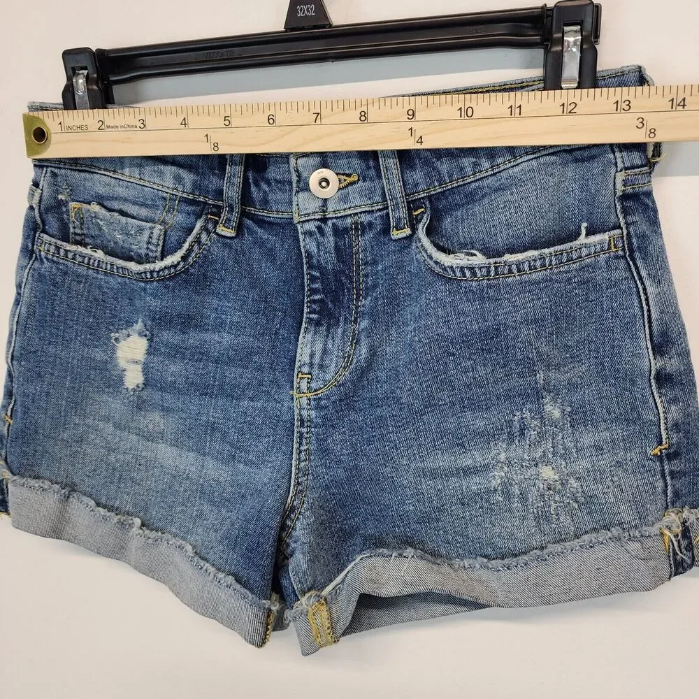 Pilcro Womens Slim Boyfriend Denim Shorts Sz 25" Roll Up Mid Rise Anthropologie - Picture 8 of 12